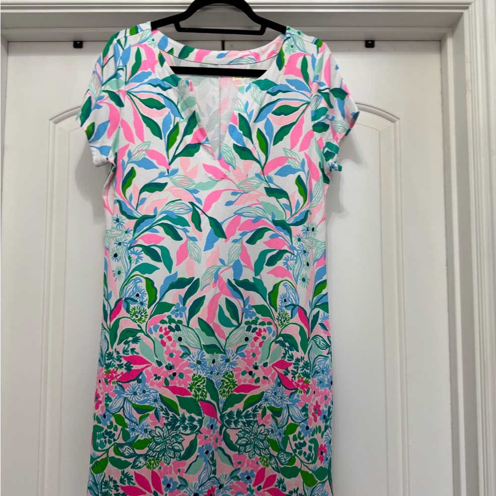Floral Print Dress - Pink, Green, Blue